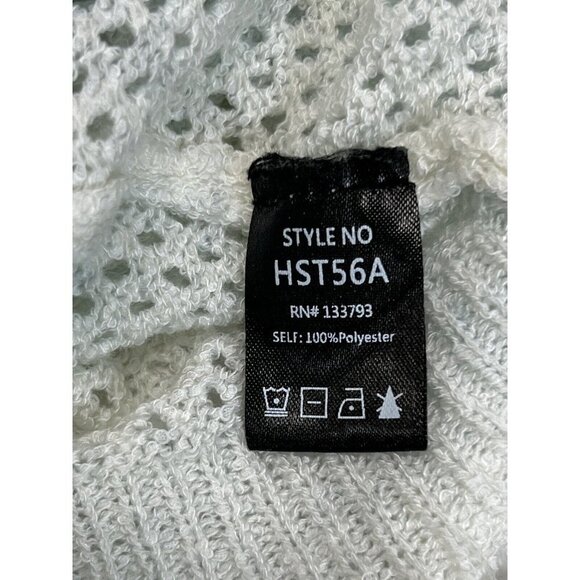 POL‎ Womens Small Oversized Distressed Sweater White Light Blue Ombre Tie Neck - Picture 8 of 8